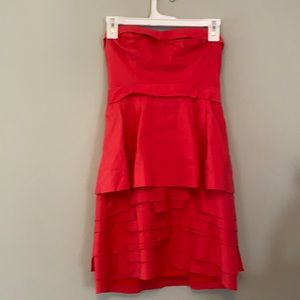 Red BCBG strapless dress